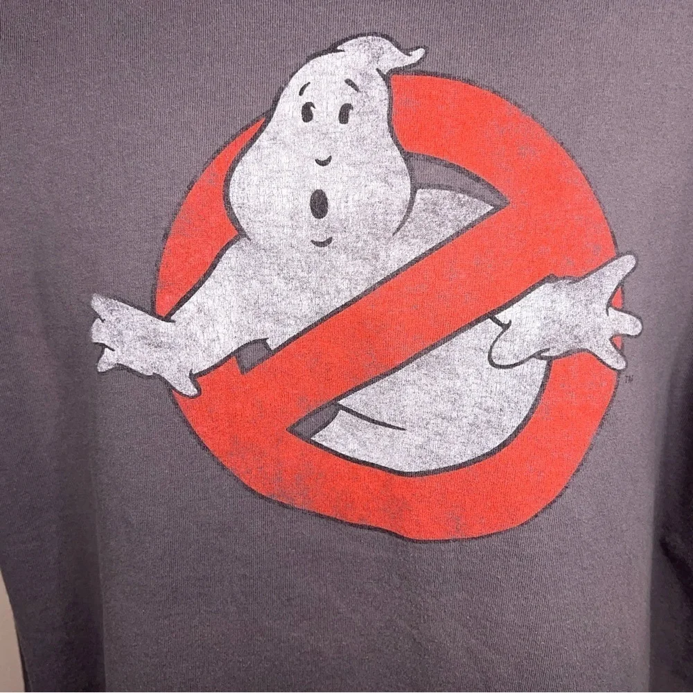 XL Ghostbusters Grey Tshirt Short Sleeve Graphic Tee Mens Cotton